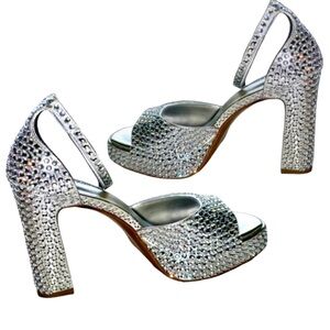 Rhinestone Heels - 4” high heels embellished with rhinestones